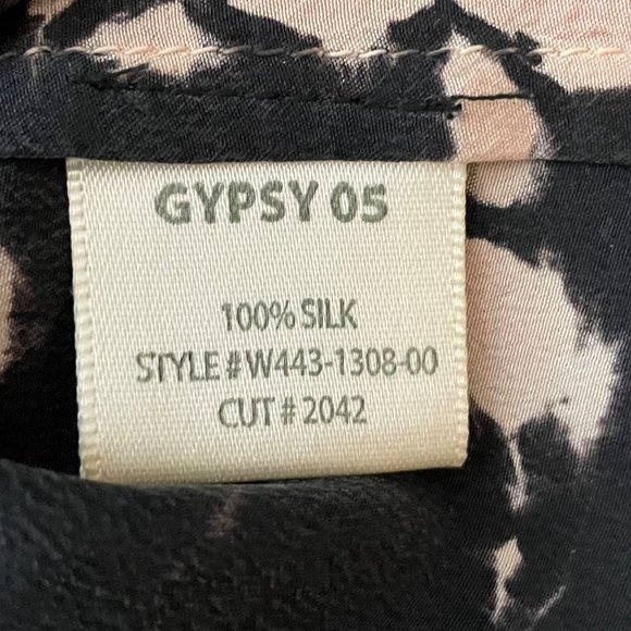 Gypsy 05 100% Silk Sleeveless Top Tank Tie Dye Black V Neck Size L - Picture 6 of 7